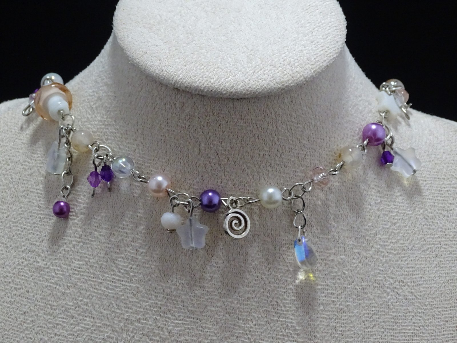 Cheshire Cat Purple Necklace