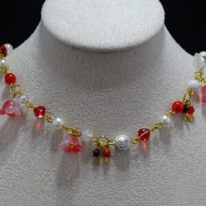 Red Flowers Necklace