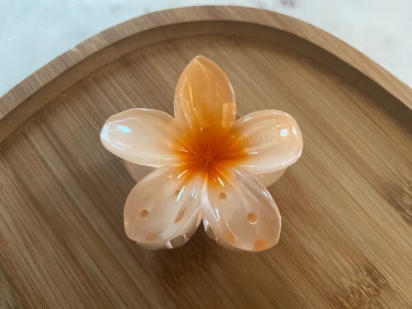 Orange Hibiscus Flower Hair Clip