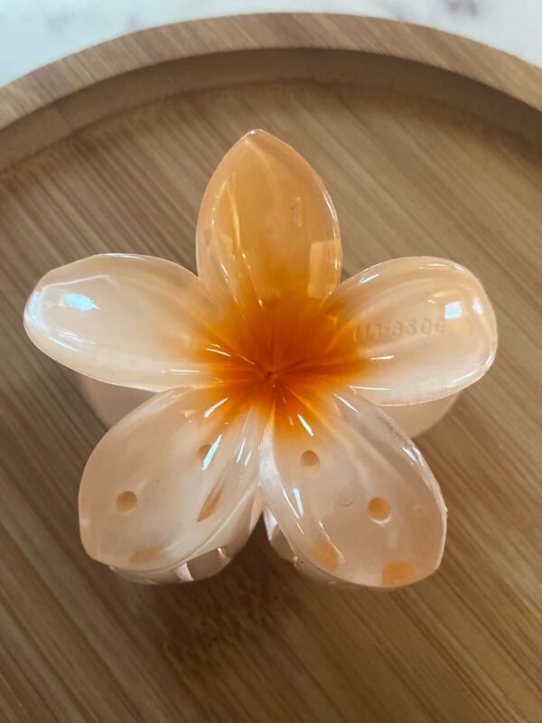 Orange Hibiscus Flower Hair Clip