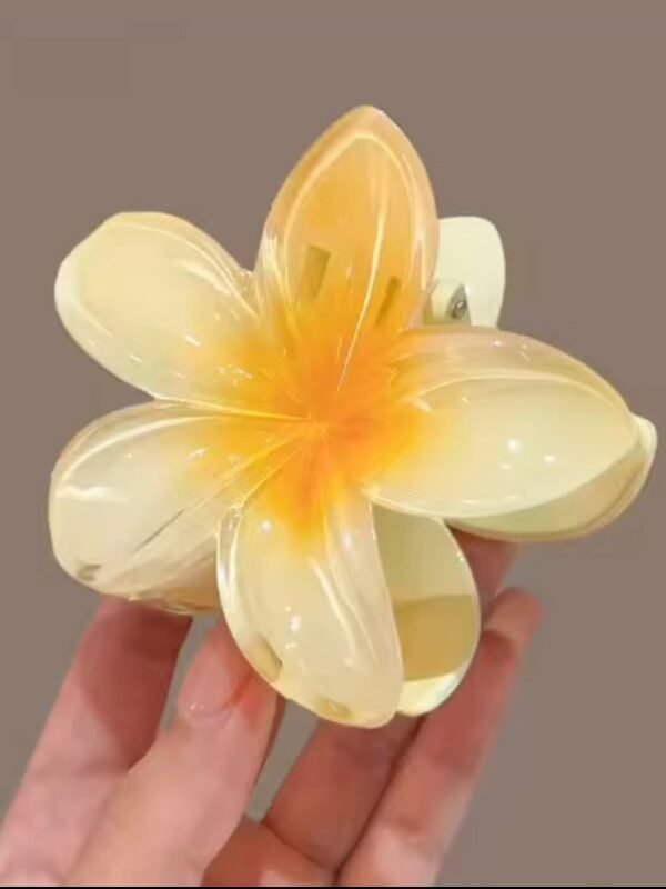 Yellow Hibiscus Flower Hair Clip