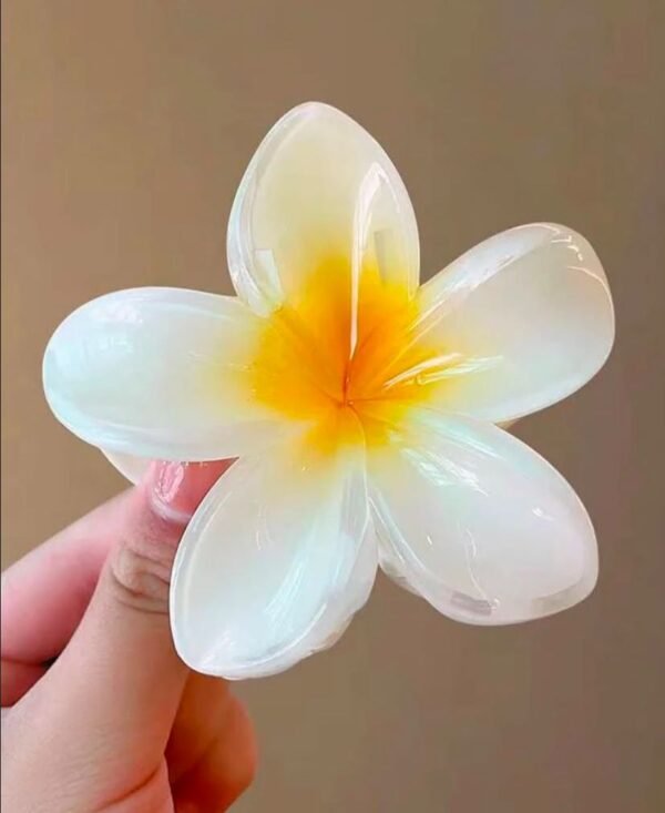 White hibiscus Flower Hair Clip