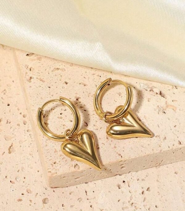 plumy Heart hoop Earrings