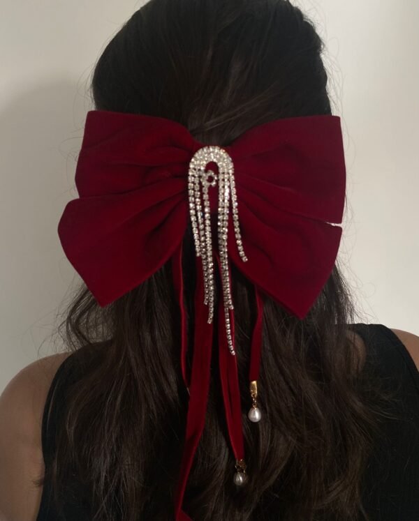 red bow Red Velvet Hair Bow