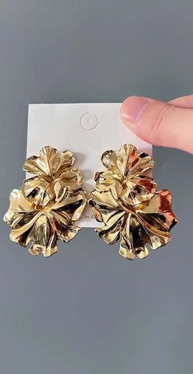Bohemain Metallic Floral Earings