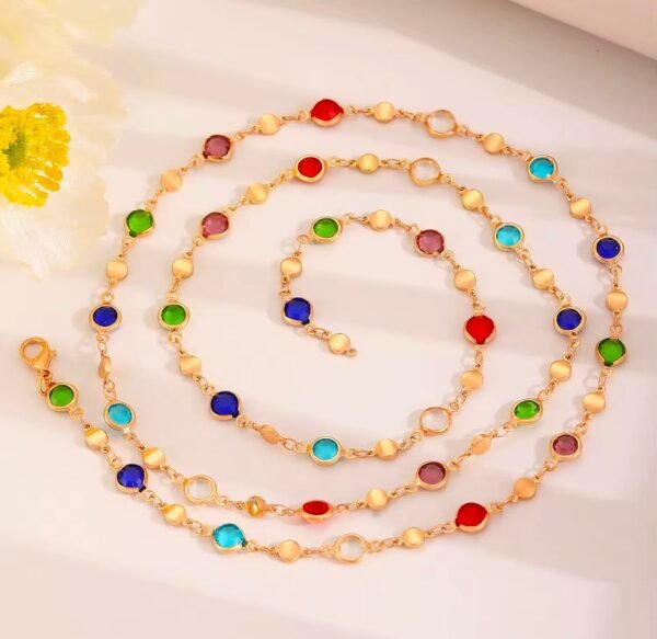 rainbow link Gold multicolor link Nacklace