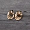 gold Twistend Knot Drop Earrings