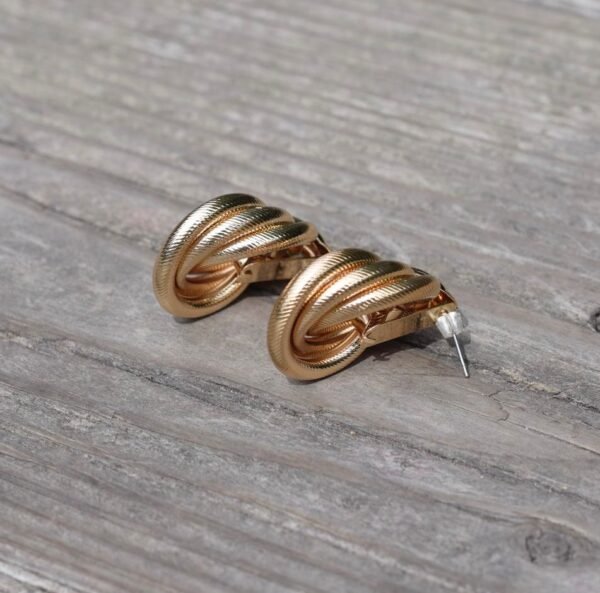 gold hoops earings Twistend Knot Drop Earrings
