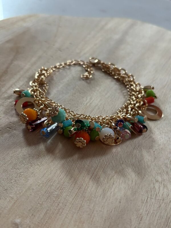 charm bracselt halloween Link Bracelet With Glass Crystal Mixed Color Multi-layer Beaded Chain Bracelet