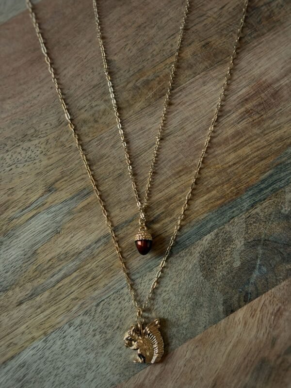 Squirrrel Acorn Nacklace Set