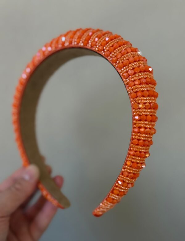 Orange Headband With Beads