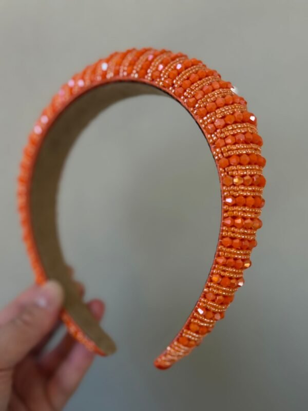 Orange Headband With Beads