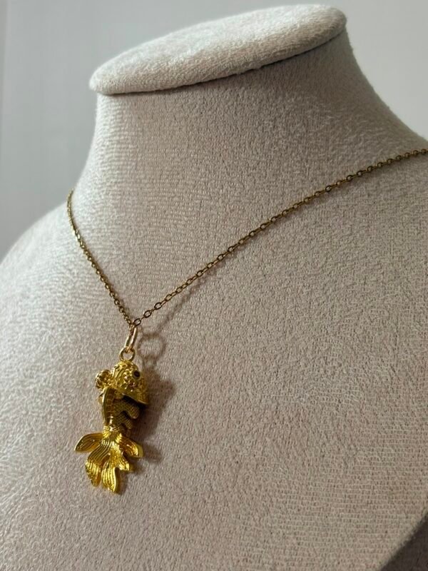 gold vis Gilded Goldfish Pendant Nacklace